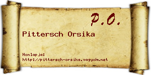 Pittersch Orsika névjegykártya